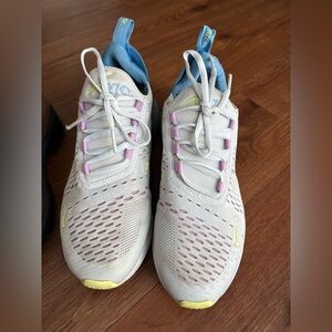 Nike Kids Shoes in White, Blue, and Yellow